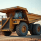 Camion benne d'occasion sur un chantier en plein jour