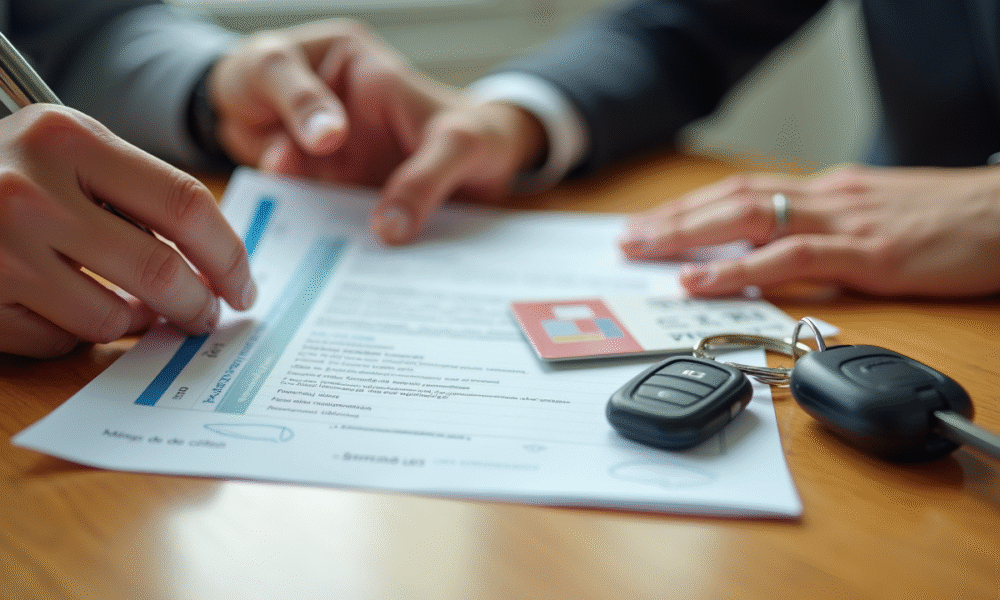 Mains tenant des documents officiels français avec clés scooter et carte d'identité