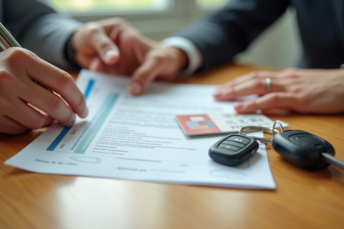 Mains tenant des documents officiels français avec clés scooter et carte d'identité