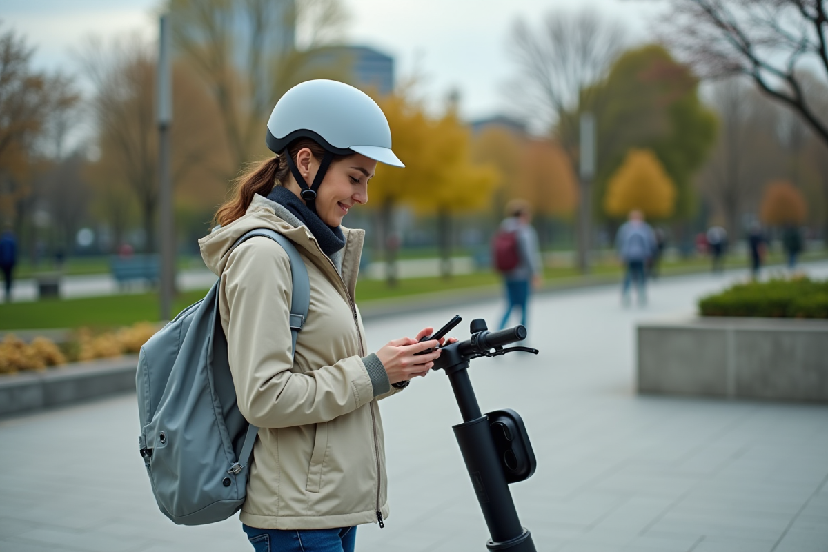 Jeune femme utilisant son smartphone près d