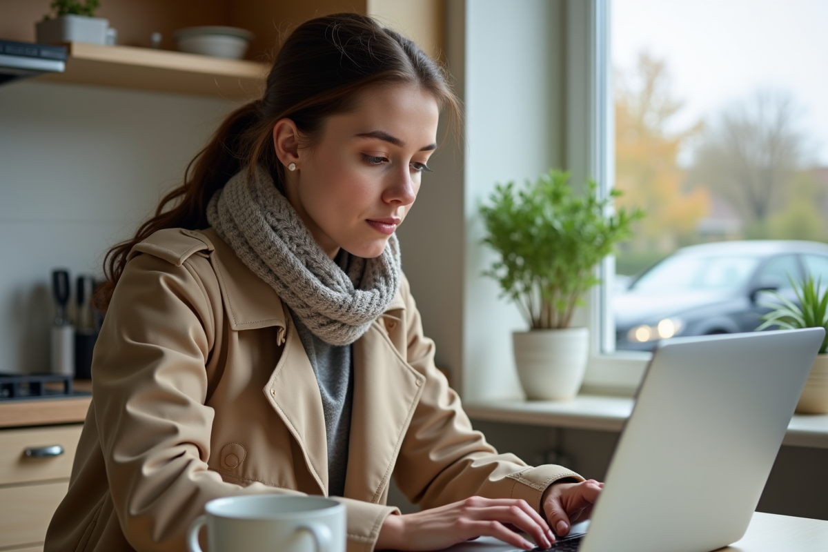 Femme regardant un site d