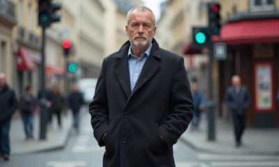 Homme d'âge moyen au croisement parisien