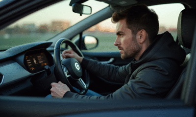 Personne dans une voiture compacte frustrée face à un message d'erreur