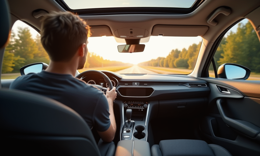 Personne confortablement assise dans une Peugeot 308 2021