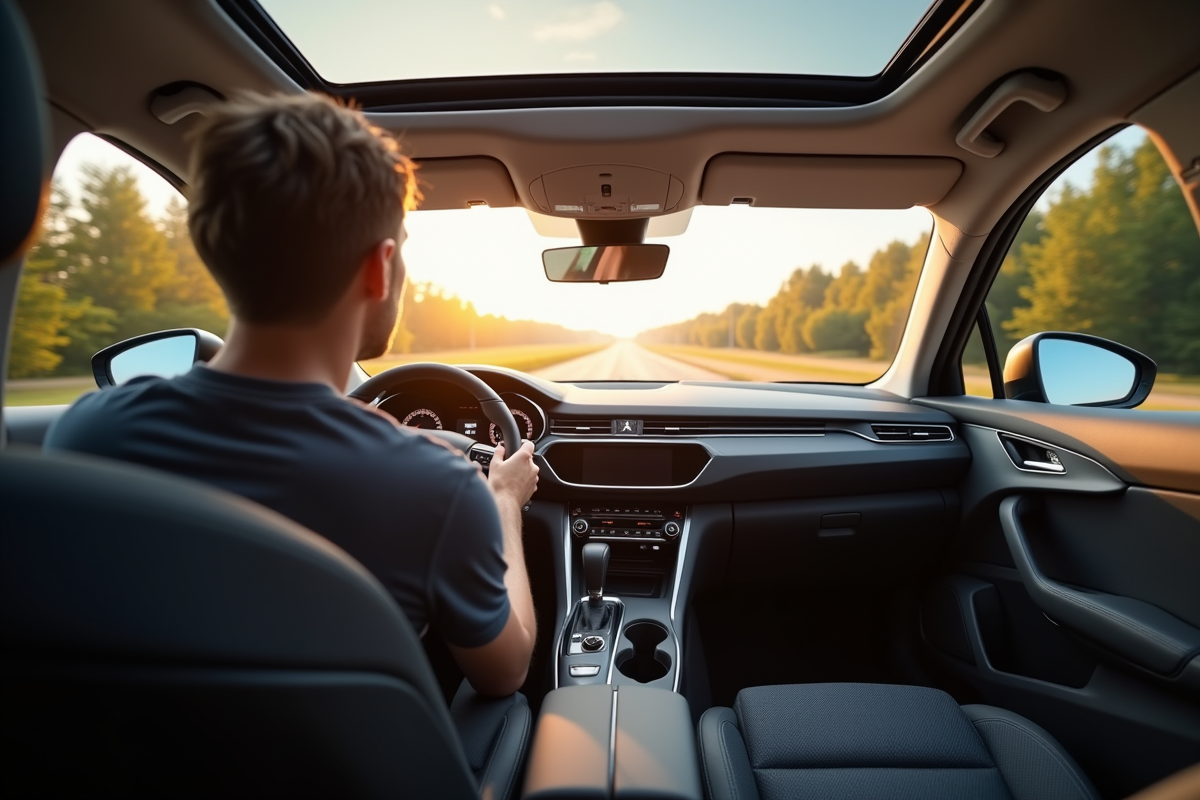 Personne confortablement assise dans une Peugeot 308 2021