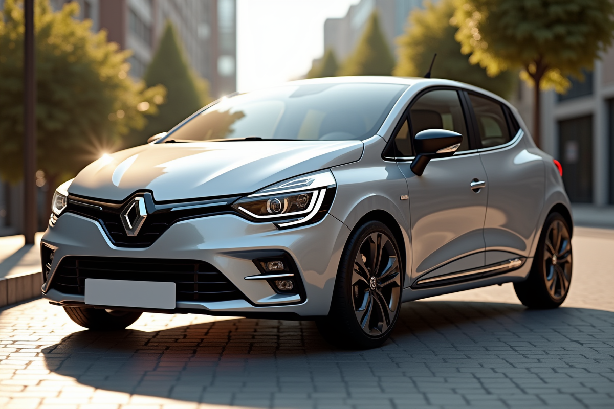 Renault Clio moderne en ville en plein jour